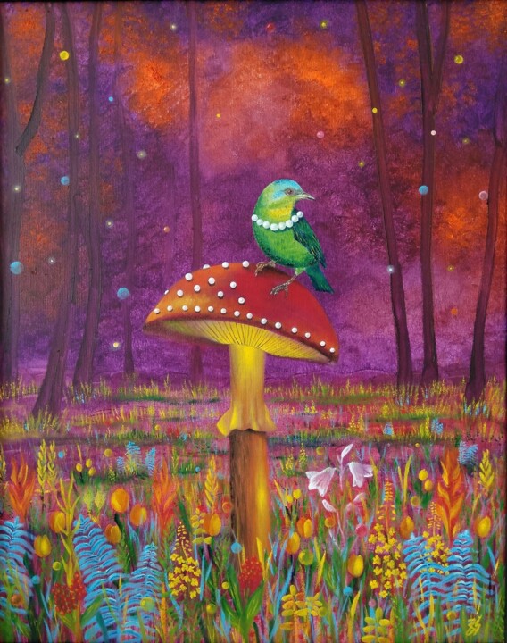 One night in the meadow 绘画, 19.7x15.8 in