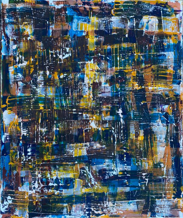 Malerei mit dem Titel "The Golden Path" von Andreas Angleitner, Original-Kunstwerk, Acryl