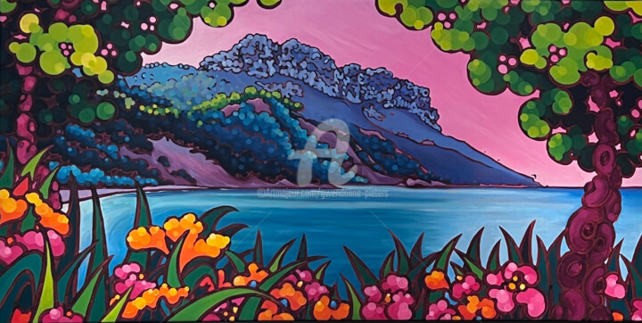 Peinture intitulée "Le Cap Canaille, vu…" par Gwendoline Pieters, Œuvre d'art originale, Huile Monté sur Châssis en bois