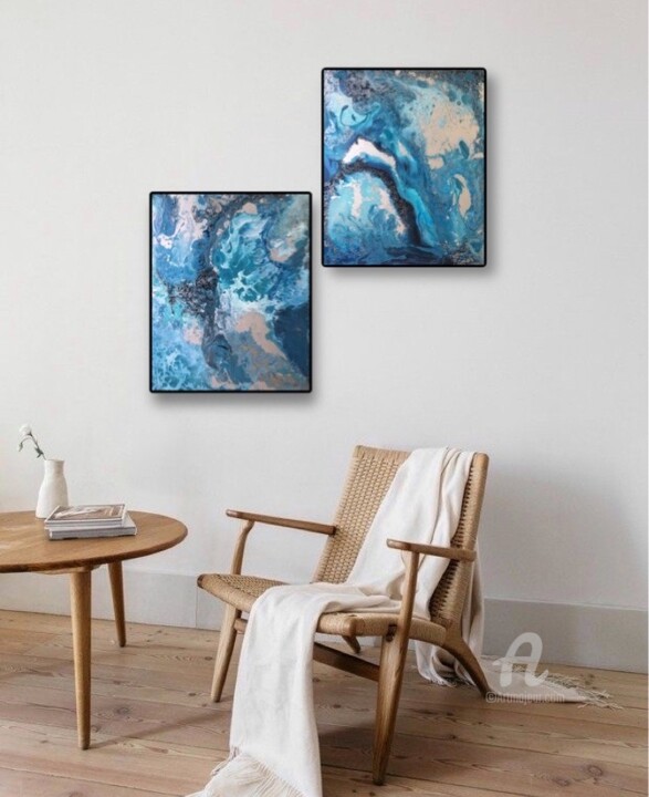 Peinture intitulée "Fjords - 50x80 cm,…" par Anastasia Grik, Œuvre d'art originale, Acrylique