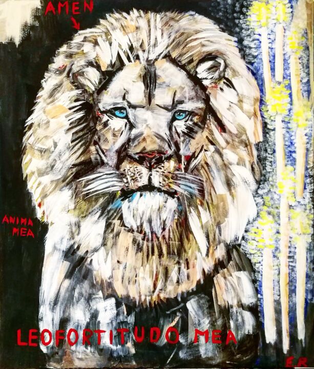 Leo fortitudo mea 绘画, 27.6x23.6 in