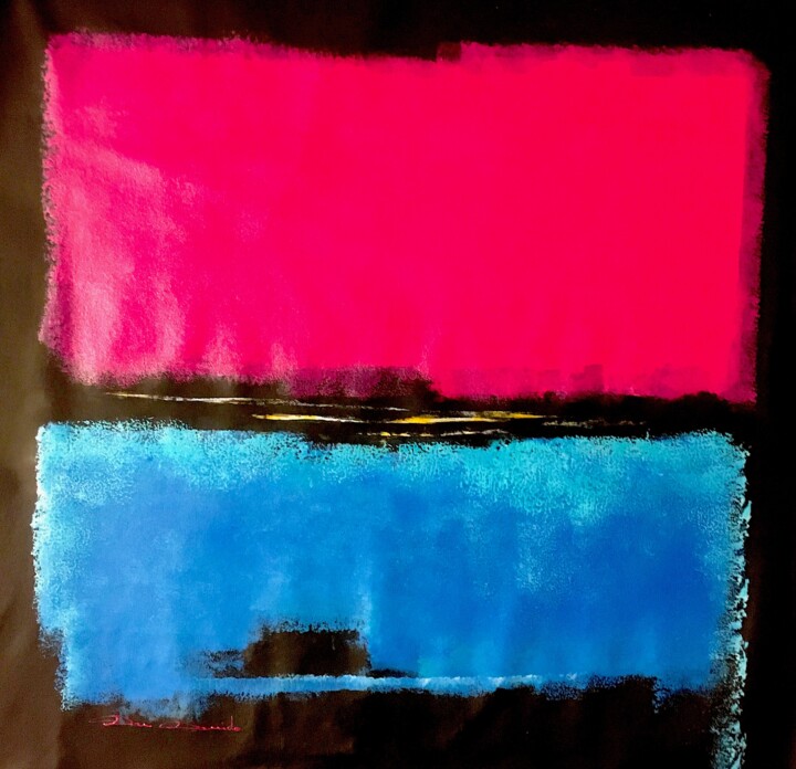 Peinture intitulée "Abstraction tricolo…" par Dam Domido, Œuvre d'art originale, Acrylique