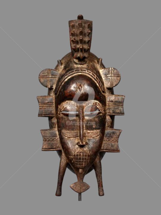 Masque Senoufo art tribal art Akan art premier KA22ART05 雕塑, 14.2x5.9 in