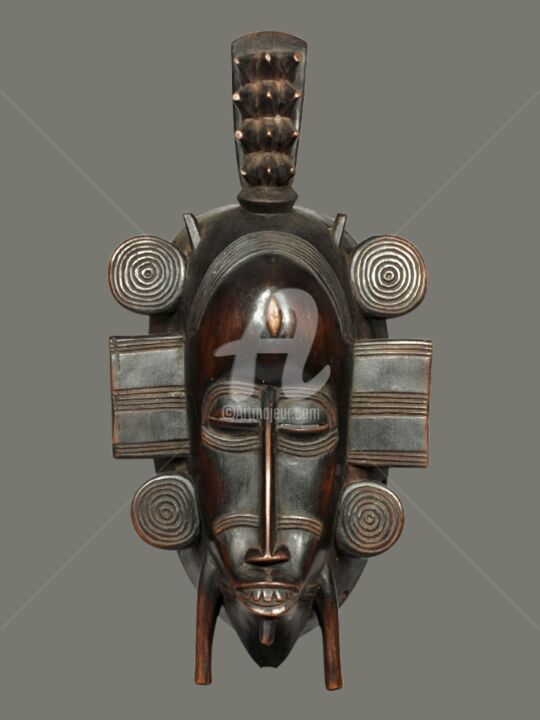 Masque Senoufo art tribal art Akan art premier KA22ART09 雕塑, 14.6x5.9 in