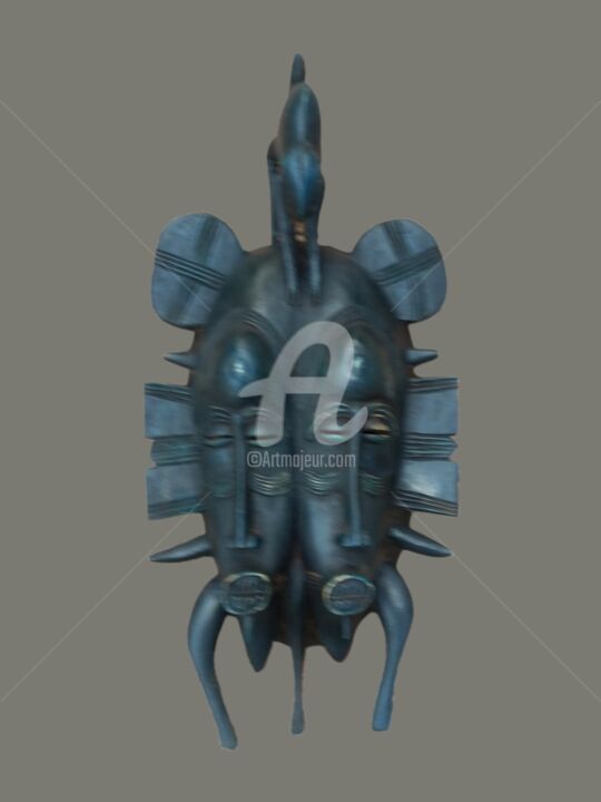 Masque Senoufo art tribal art Akan art premier KA22ART012 雕塑, 15.4x5.9 in