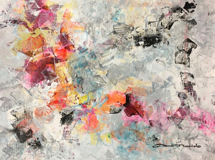 Peinture intitulée "Abstraction 210 013" par Dam Domido, Œuvre d'art originale, Acrylique