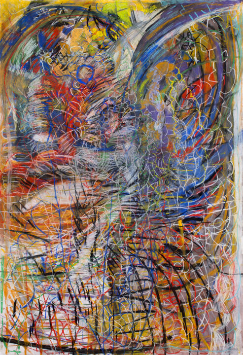 Malerei mit dem Titel "Number 021" von Ignacio Valdez, Original-Kunstwerk, Kreide