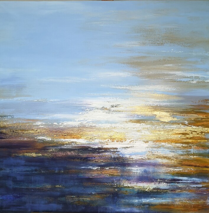 Schilderij getiteld "Seascape Painting A…" door Tatiana Zhuravleva, Origineel Kunstwerk, Olie