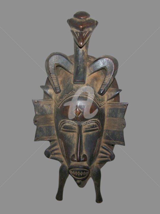 Masque Senoufo art tribal art Akan art premier KA22ART017 雕塑, 12.6x5.5 in