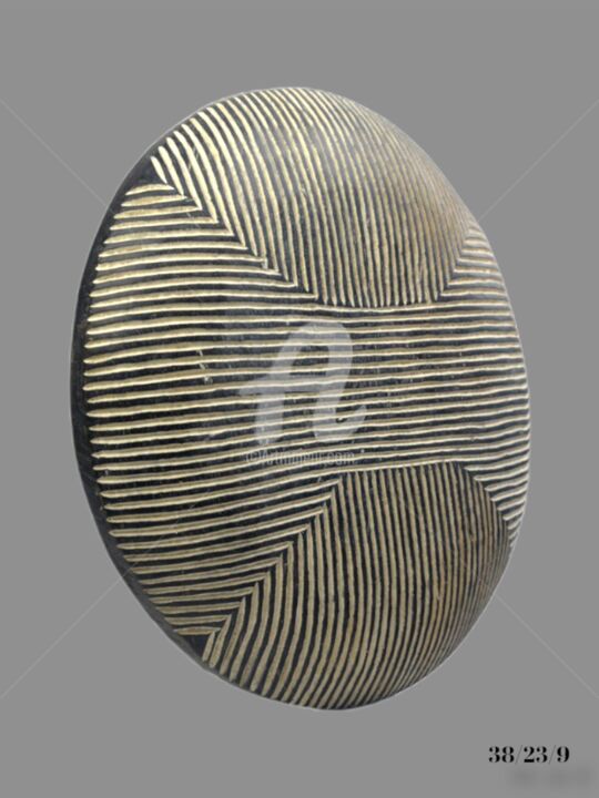 Bouclier Guerrier Africain art tribal KA21ART027 雕塑, 15x9.1 in