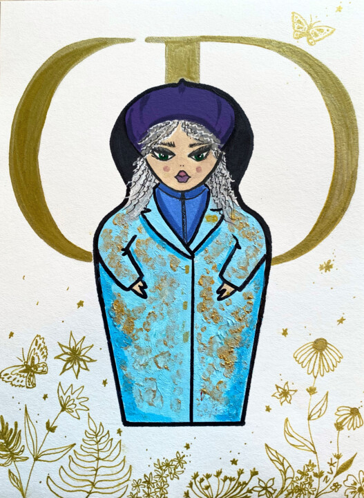 Matryoshka DIOR 3 绘画, 7.9x5.9 in