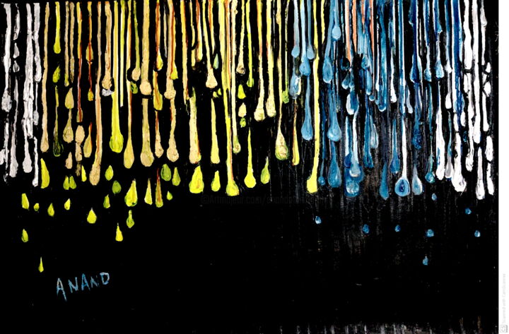 pouring rain 绘画, 30x40 in