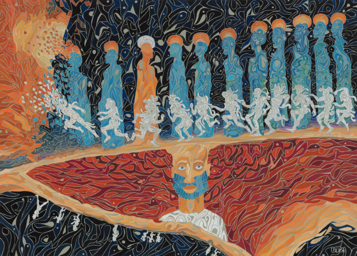 Through silence, an answer comes to you 绘画, 19.7x31.5 in