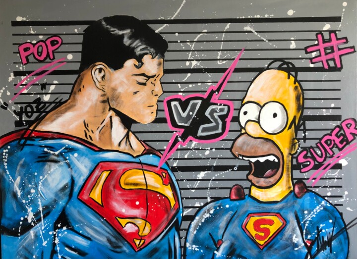 Combat de Super 绘画, 23.6x31.5 in