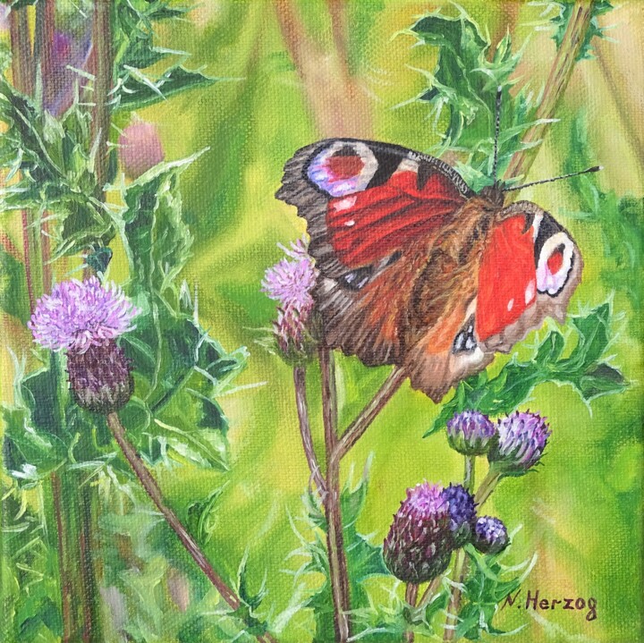 Der Schmetterling 绘画, 7.9x7.9 in
