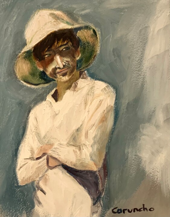 Pintura titulada "Mirando al sol" por Mónica Caruncho Fontela, Obra de arte original, Oleo