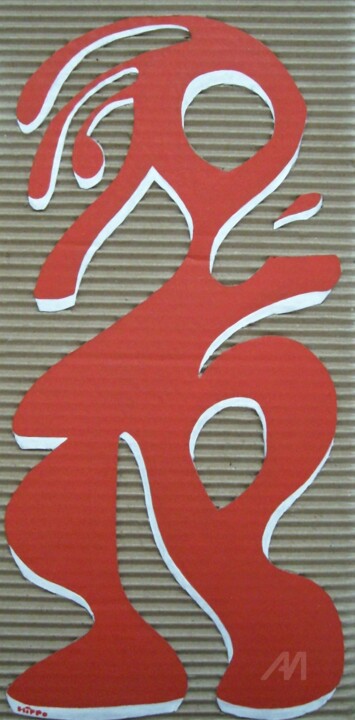 "PERSONNAGE SUR CART…" başlıklı Tablo Hippo tarafından, Orijinal sanat, Petrol