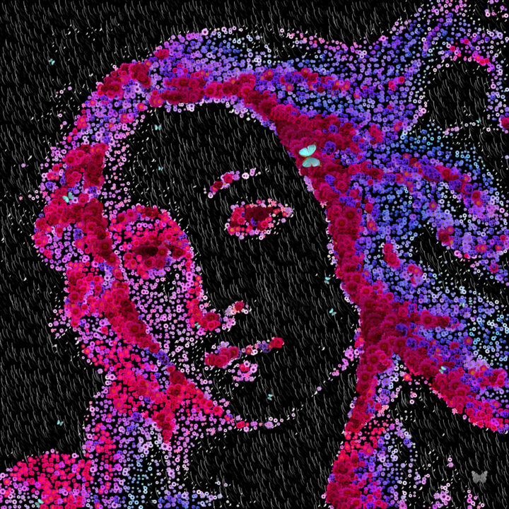 Arts numériques intitulée "Venus Aux Fleurs (a…" par Frédéric Durieu & Nathalie Erin, Œuvre d'art originale, Travail numériq…