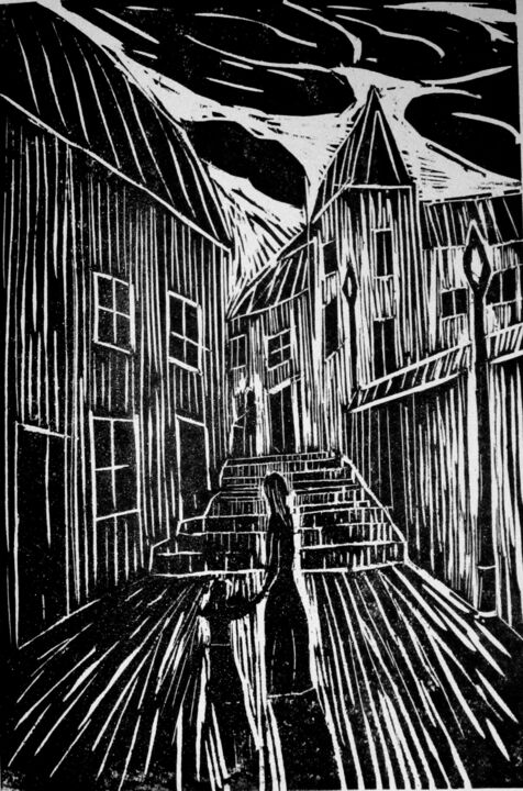 dans une ruelle de village Printmaking