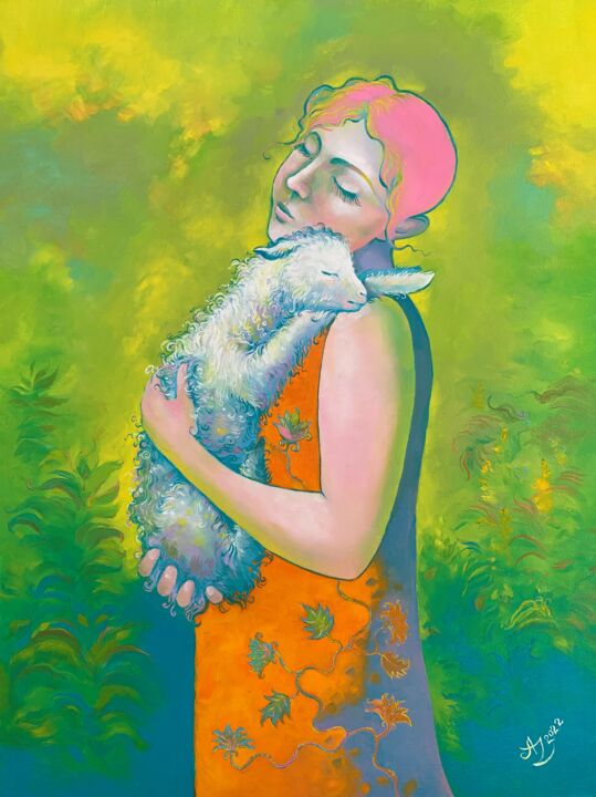 Lamb 绘画, 24x18 in