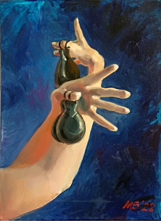 Hands with castanets 绘画, 15.8x11.8 in