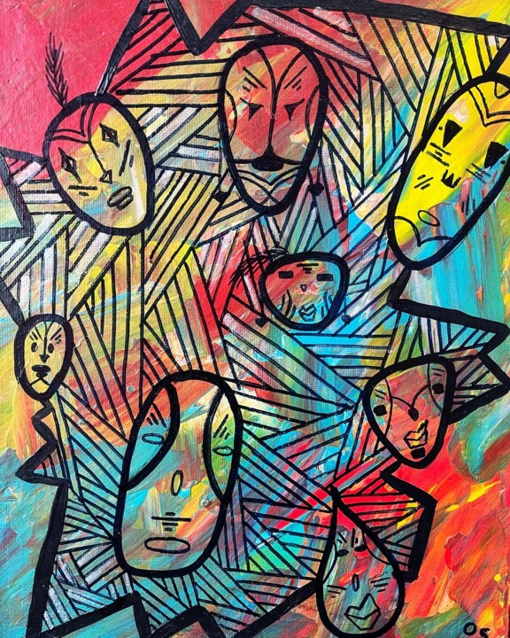 Tribe of Numéa 绘画, 7.9x5.9 in