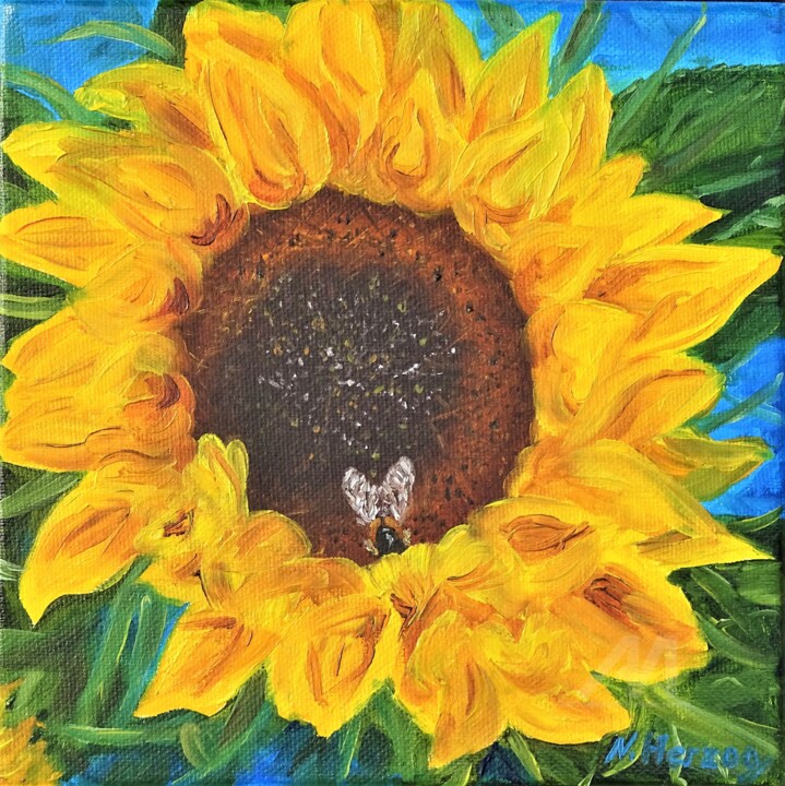 Die Sonnenblume 绘画, 7.9x7.9 in