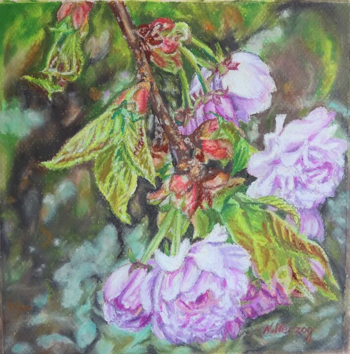 Die blühende Mandel 图画, 7.9x7.9 in