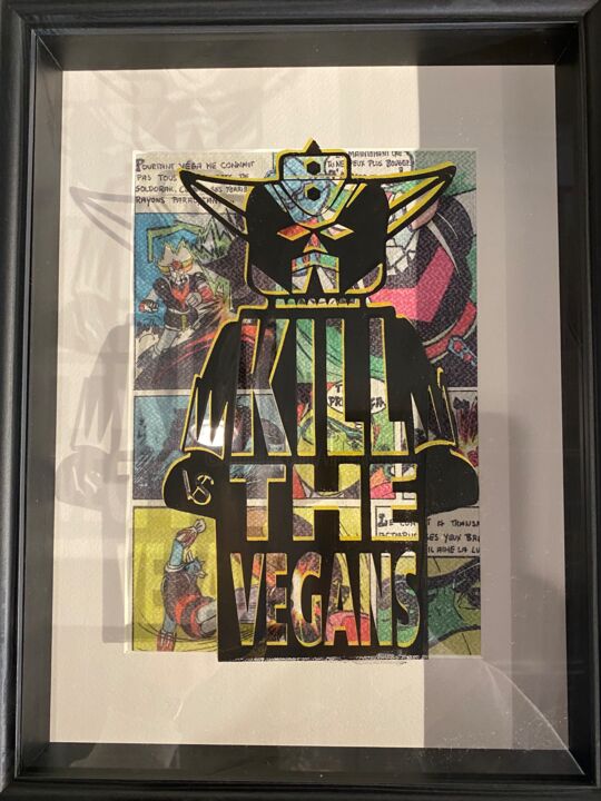 SERIGRAPHY KILL THE VEGAN GOLDORAK 印花与版画, 15.8x11.8 in