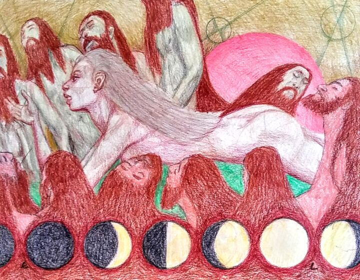 The Nude ignored by Her Men 图画, 11x14 in
