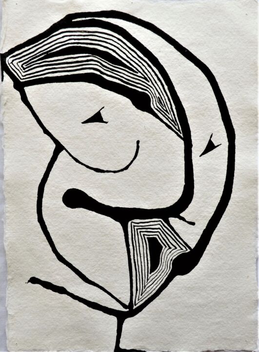 Drawing titled "Extrait 60" by Camille Escudero, Original Artwork, Ink