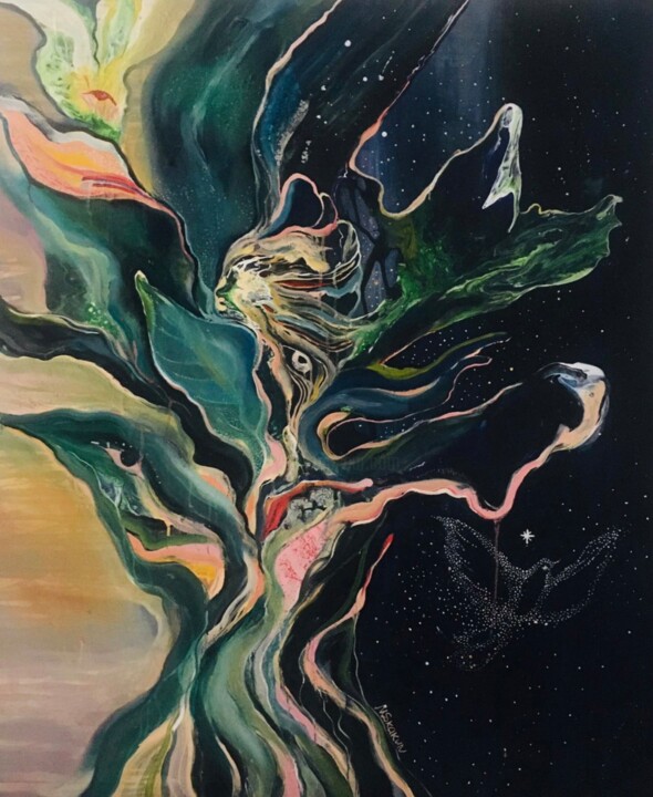 THE ENERGY OF THE TREE 绘画, 47.2x39.4 in