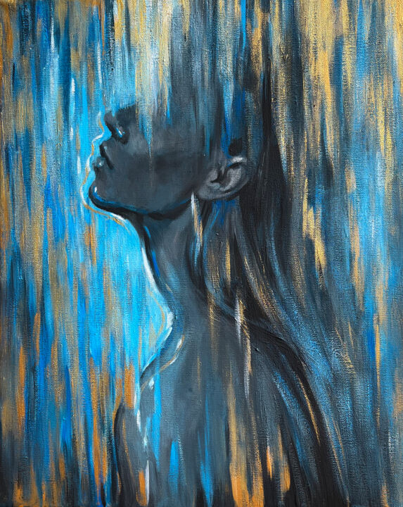 Pittura intitolato "ALTER EGO-woman fac…" da Nadezhda Zueva, Opera d'arte originale, Acrilico Montato su Telaio per barella…