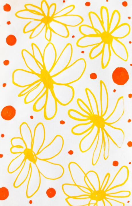 Painting titled "SPRING ABSTRACT - y…" by Leetruka, Original Artwork, Acrylic
