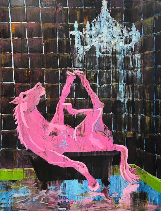 Pink King 绘画, 51.2x39.4 in