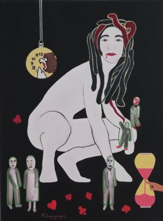 "Θνητή - θνητοί" 绘画, 31.5x23.6 in