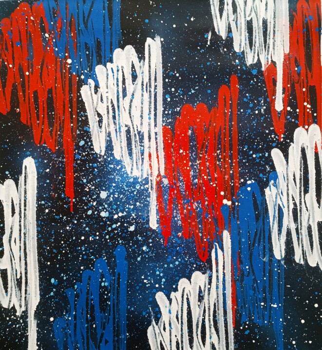 Malerei mit dem Titel "MultiTags" von Richard Mirando (Seen), Original-Kunstwerk, Acryl Auf Keilrahmen aus Holz montiert
