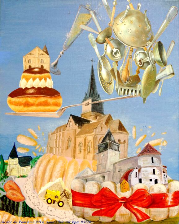 Atelier Pommier Affiche boulangerie Roche-Guyon 2014 绘画
