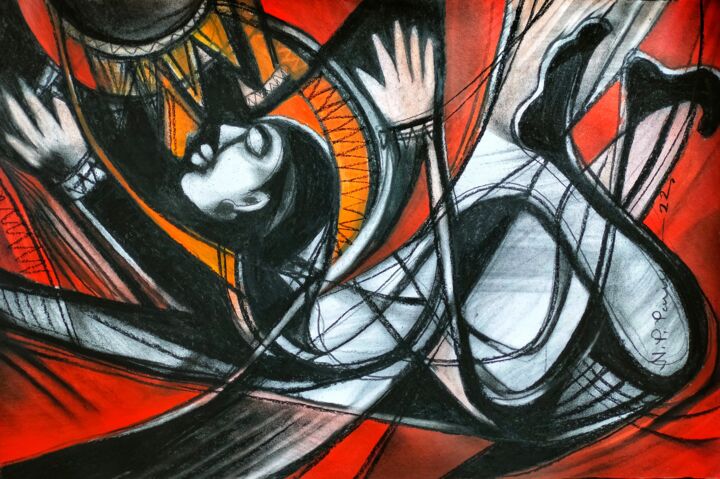 Painting titled "Ambition" by N.P Pandey, Original Artwork, Charcoal