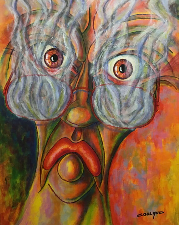 LES VERRES FUMÉS 绘画, 22.8x18.1 in