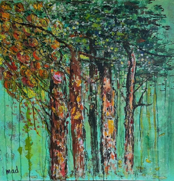 Promenade, les pins du parc... Painting, 31.5x31.5 in