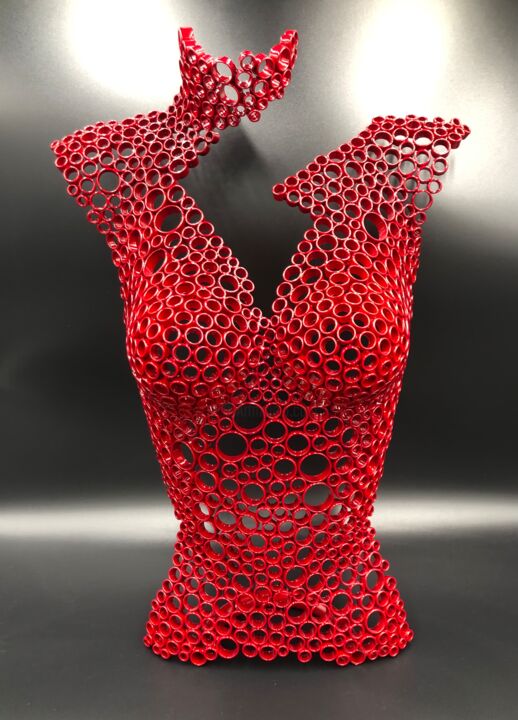 "ELEA" buste réalisé en cuivre 雕塑, 21.3x14.2 in