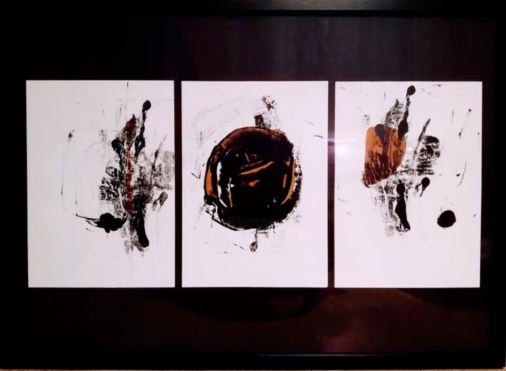 Triptyque en Preinte 1 (Vendu sous cadre) 印花与版画, 19.7x27.6 in
