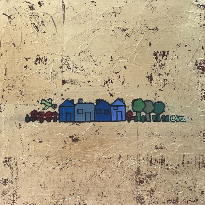 Village or Nr°6 绘画, 7.9x7.9 in