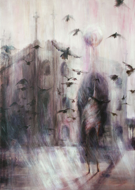 In-flight ice cream 绘画, 27.6x19.7 in