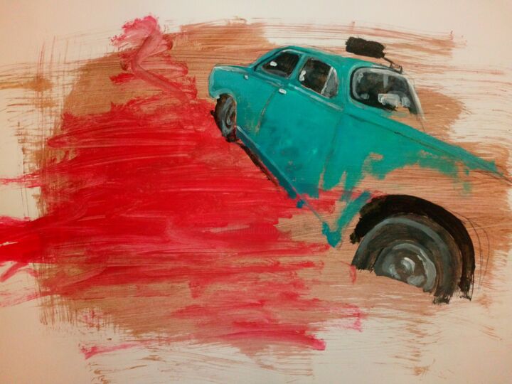 Taxi brousse 绘画, 19.7x27.6 in
