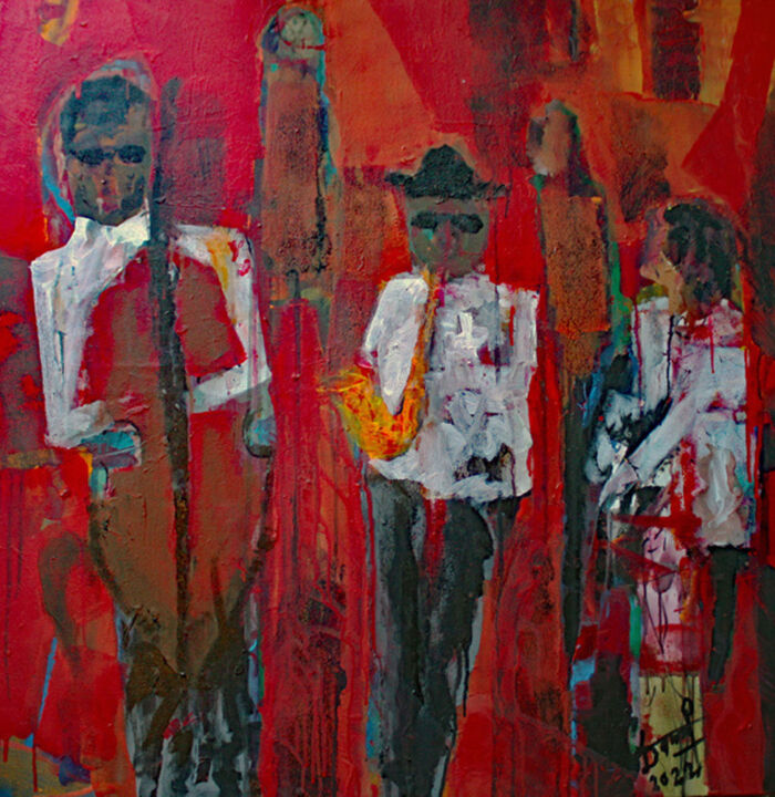 LE TRIO JAZZ 绘画, 39.4x39.4 in