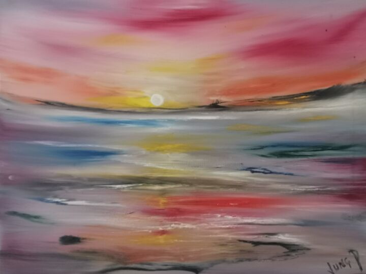 Painting titled "Abstraction #7" by Pascal Jung, Original Artwork, Oil
