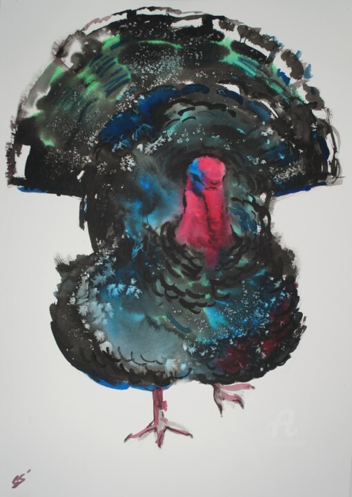 Индюк 绘画, 21.3x15.4 in