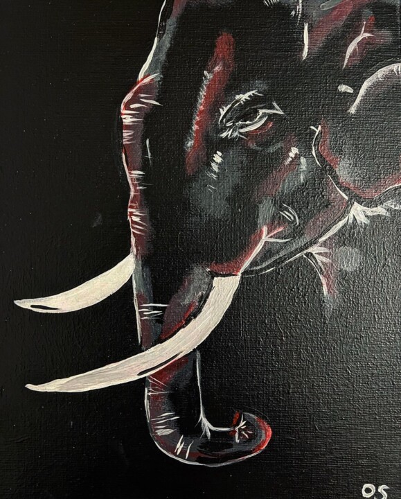 Nuit sombre 绘画, 11.8x9.8 in